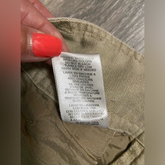 NWOT, Michael Kors Linen Khaki Slacks High Waisted Pockets Women’s Size 6 Pants - Picture 16 of 16